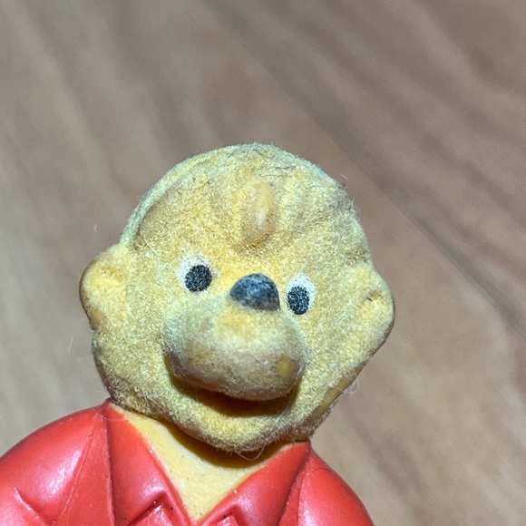 Vintage Berenstain Bears Brother Bear 3" Toy Figure 1988 Flocked - Picture 7 of 11